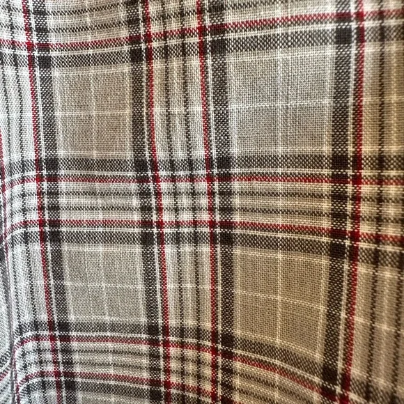 Men’s XL G H Bass For Hard Service Plaid Button Down Short Sleeve Shirt Red Grey - Picture 6 of 9